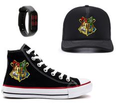 Tênis E Boné Hogwarts Harry Potter Novidade + Relógio Digital Exclusivo Tênis E Boné Hogwarts Harry Potter Novidade + Relógio Digital Exclusivo