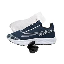 Tênis Esport Model Running + Meia + Fone Tênis Para Corridas e Caminhadas Esportivo