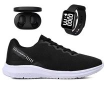 Tênis Esportivo 2000 Feminino Masculino Corrida Academia + Relógio + Fone de Ouvido Bluetooth