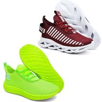 Tênis Esportivo Confortavel Evoltenn Easy Solado 4D - 2 Pares BORDO/VERDE Tênis Esportivo Confortavel Evoltenn Easy Solado 4D - 2 Pares BORDO/VERDE