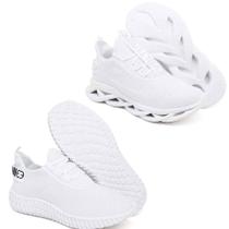 Tênis Esportivo Confortavel Evoltenn Easy Solado 4D - 2 Pares Branco