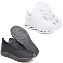 Tênis Esportivo Confortavel Evoltenn Easy Solado 4D - 2 Pares Preto e branco Tênis Esportivo Confortavel Evoltenn Easy Solado 4D - 2 Pares Preto e branco