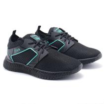 Tênis Esportivo em Tecido Ivan com Cadarço Detalhe Recortes e Sola Borracha