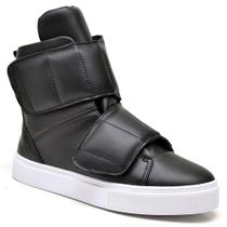 Tênis Esportivo Feminino Cano Alto Tiras Adesivas Conforto Tênis Esportivo Feminino Cano Alto Tiras Adesivas Conforto