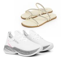 Tênis Esportivo Feminino Leve + Brinde Sandália Rasteira com Strass