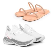 Tênis Esportivo Feminino Leve + Brinde Sandália Rasteira com Strass