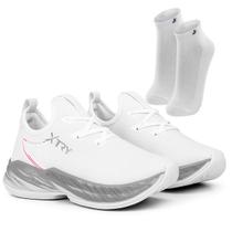 Tênis Esportivo Feminino Leve e Confortável + Par de Meias Lupo Cano Médio