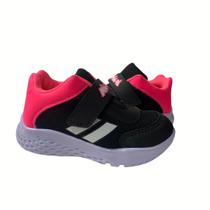 Tênis Esportivo Infantil Feminino Minipé Preto/Pink