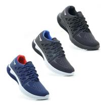 Tênis Esportivo Masculino Academia Fitness Kit 3 Pares Tênis Esportivo Masculino Academia Fitness Kit 3 Pares