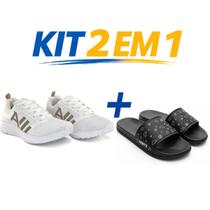Tênis Esportivo Masculino e Feminino Caminhada Corrida Lazer Trabalho mais Chinelo Slide Confortável
