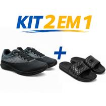 Tênis Esportivo Masculino e Feminino mais Chinelo Slide Unissex Confortável Leve Antiderrapante para Dia a Dia Tênis Esportivo Masculino e Feminino mais Chinelo Slide Unissex Confortável Leve Antiderrapante para Dia a Dia