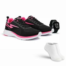 Tênis Esportivo Masculino Feminino Confortável para Treino Caminhada Academia Dia a Dia Relógio Digital Meias