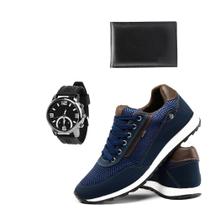 Tenis Esportivo Masculino Jogging Com Carteira e Relogio