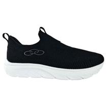 Tênis Esportivo Masculino Slip On Clic Preto Branco Olympikus