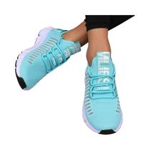 Tênis Esportivos Femininos Respiráveis Com Plataforma, Design Moderno E Confortável Para Caminhadas