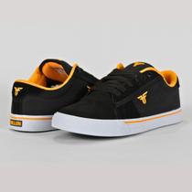 Tênis Fallen Bomber Suede Vulcanizado Black White Orange
