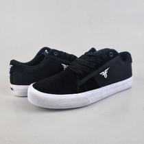 Tênis Fallen Bomber Suede Vulcanizado Black White
