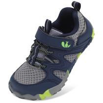 Tênis FEETCITY Kids Wide para crianças, cinza, verde