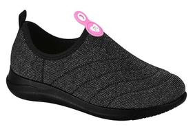 Tênis Fem Molekinha Lycra Poli Bright Preto/Prata 2503.317