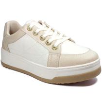 Tênis Fem Ramarim Casual Camurça Off White/Bege 24-64202 Tênis Fem Ramarim Casual Camurça Off White/Bege 24-64202