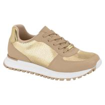 Tênis Fem Vizzano Jogging Metalizado Bege/Dourado 1429.102