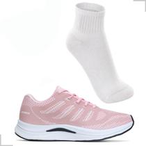 Tenis Feminino Academia Caminhada Treino Corrida Leve Confortável Kit Meia Esportiva