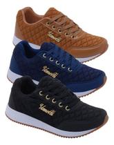 Tênis Feminino Academia Corrida Malhar Caminhar Combo 3 Und