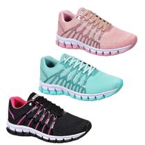 Tênis feminino academia kit 3 pares olympp mega leve