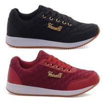 Tênis Feminino Academia Leve Bonito Confortável 2 Pares