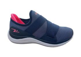 Tenis Feminino Adrun Calce Facil Slip On STEEL/MARINHO