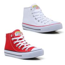 Tenis Feminino All Kit 2 Pares Cano Alto Star Botinha Bota Hi Authentic Clássico 121/2HI Tenis Feminino All Kit 2 Pares Cano Alto Star Botinha Bota Hi Authentic Clássico 121/2HI