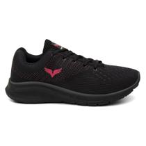 Tenis feminino AN Preto e Rosa Tendencia Esportiva