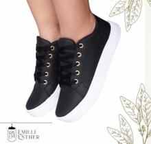 Tênis feminino básico calce fácil sapatenis feminino adulto sola baixar bico redondo casual