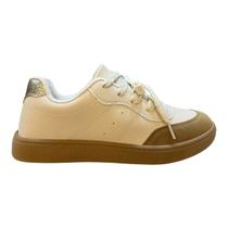 Tenis Feminino Beira Rio Casual Conforto Retrô Dois Cadarços Brilho Metalizado 4313.108 Branco