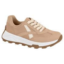 Tênis Feminino Beira Rio Estilo Jogging Branco Bege Casual