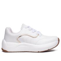 Tênis Feminino Beira Rio Napa Turim Branco/Dourado Tênis Feminino Beira Rio Napa Turim Branco/Dourado
