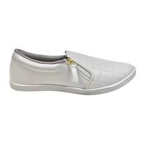 Tênis Feminino Beira Rio Slip On Zíper 4205132 23711 Bco