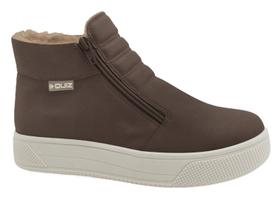 Tênis Feminino Botinha Marrom Cacau Quiz 682350 Com pêlo Lã Interno super Leve Tênis Feminino Botinha Marrom Cacau Quiz 682350 Com pêlo Lã Interno super Leve