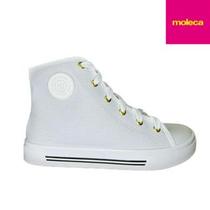 Tenis Feminino Botinha Moleca Branco Cano Alto Confortavel Original