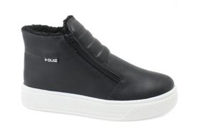 Tênis Feminino Botinha Preto Quiz 682350 Com pêlo Lã Interno super Leve Tênis Feminino Botinha Preto Quiz 682350 Com pêlo Lã Interno super Leve