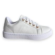 Tênis Feminino Branco Cadarços Confortável Santinelli