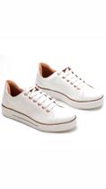Tênis Feminino Branco Casual com cadarço Tênis Feminino Branco Casual com cadarço