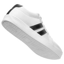 Tênis Feminino Branco Sola Baixa com Detalhe em Preto Tênis Feminino Branco Sola Baixa com Detalhe em Preto