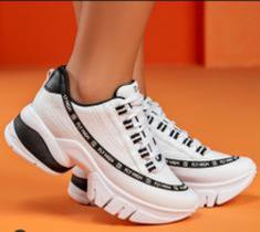 Tênis Feminino Branco Solado Alto Flatform Sola Alta Confortável Ramarim Dad Chunky Sneaker