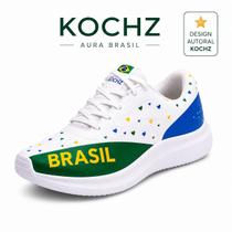 Tênis Feminino Brasil Casual Confortável KOCHZ Aura Brasil Design Exclusivo Palmilha Rosa Tênis Feminino Brasil Casual Confortável KOCHZ Aura Brasil Design Exclusivo Palmilha Rosa