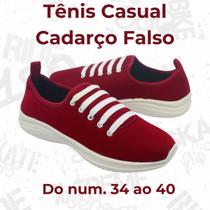 Tênis Feminino Calce Fácil com Cadarço Falso Macio e Confortável - Sem Marca
