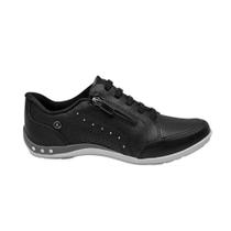 Tenis Feminino Calce Fácil Couro - Preto - Kolosh Preto