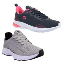 Tênis Feminino Caminhada Running Esportivo Academia Kit 2
