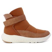 Tênis feminino cano médio usaflex camurça fecho flex