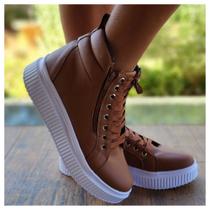 Tenis Feminino Caramelo Solado tratorado Plataforma Academia